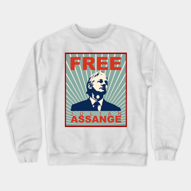 Free Julian Assange Crewneck Sweatshirt by Renegade Rags